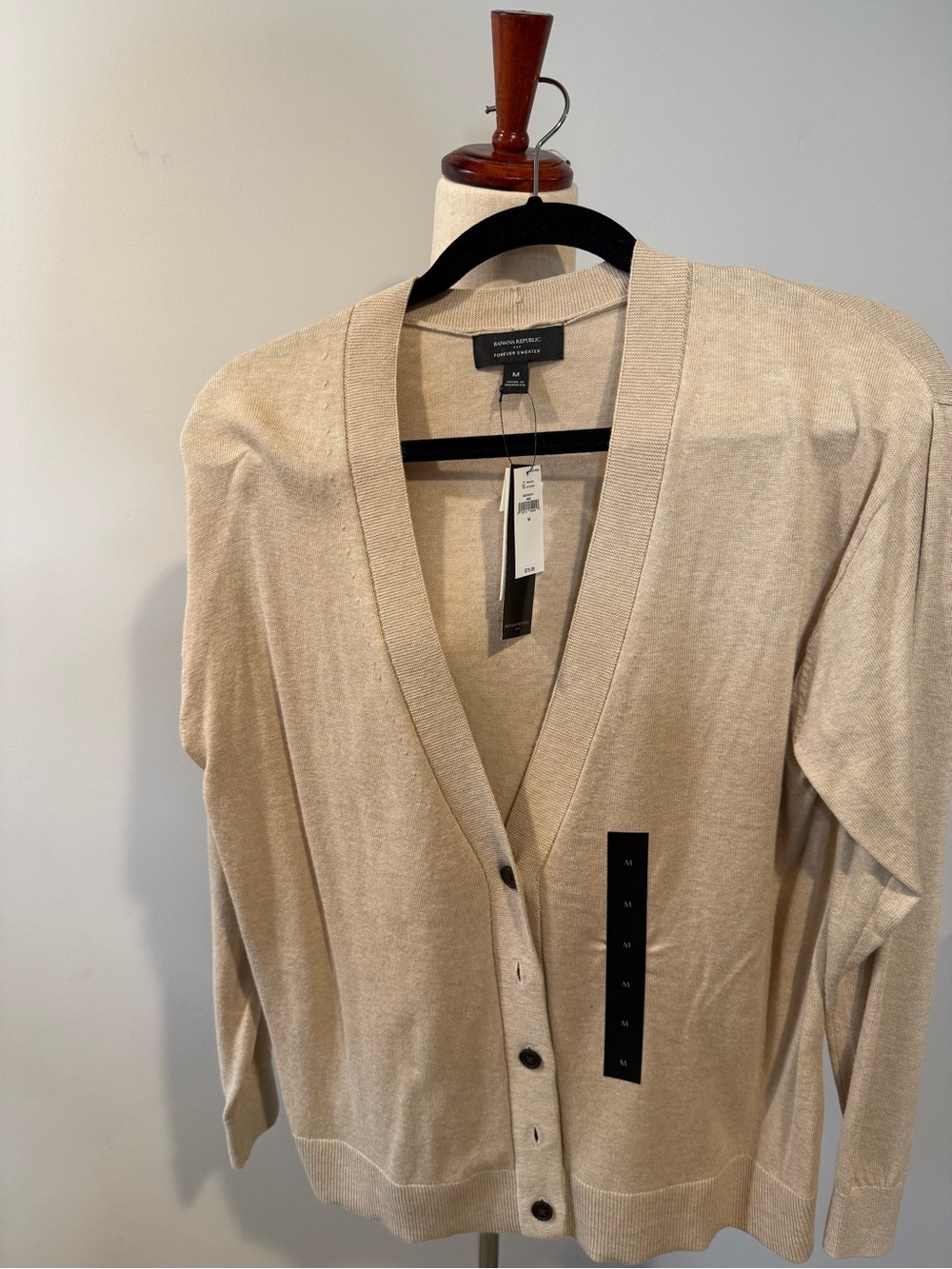 Banana Republic Neutral Beige Open V-Neck Cardigan